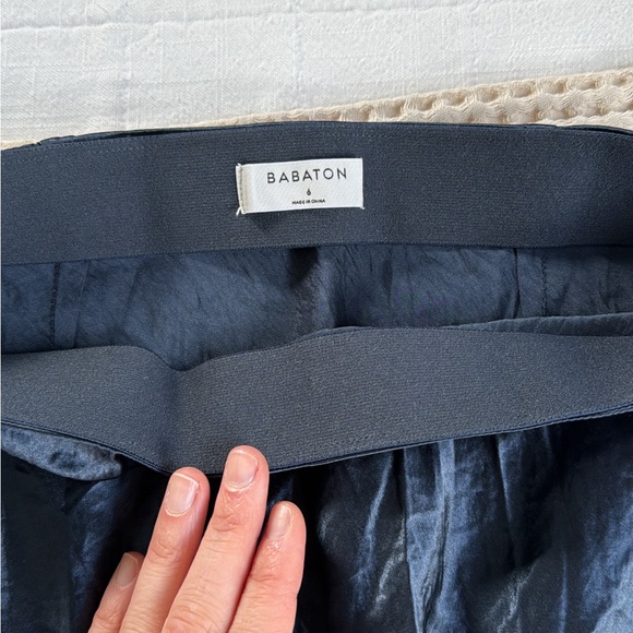 Aritzia Babaton navy slip satin midi skirt - Picture 3 of 8